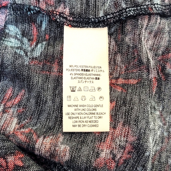 Free People Blouse Black Floral Dock Street Comb Ruffle Women's Small Shirt Top - Picture 12 of 13